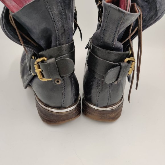 Free People A.S.98 Emerson Engineer Boots in Blue 38 7.5 8 - Picture 7 of 10